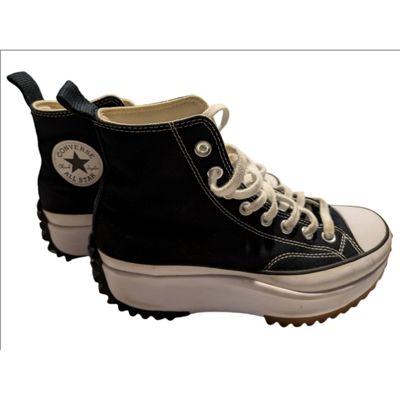 Women's Converse Run Star Hike High Top Sneakers Black White 8.5 (W) - Picture 6 of 10